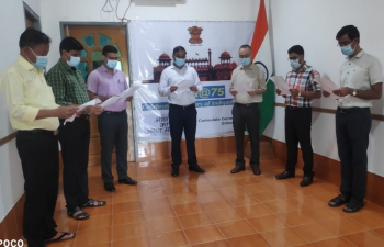 "Integrity Pledge" taken by the officials of Consulate General of India, Sittwe during Vigilance Awareness Week-2021 (26th October -1st November, 2021)