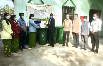 Donation of Dustbins to Sittwe Municipal Office under Swachhata Pakhwada (01 January - 15 January 2022)