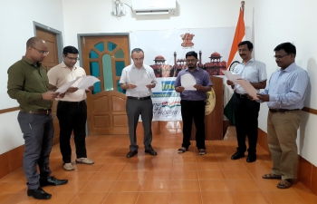 Anti-Terrorism Pledge" taken by the officials of Consulate General of India, Sittwe at the Chancery Premises of CGI Sittwe