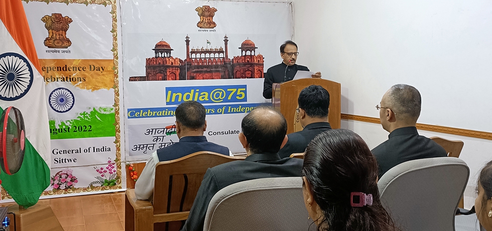 The celebration of 76th Independence Day of India at Consulate General of India, Sittwe